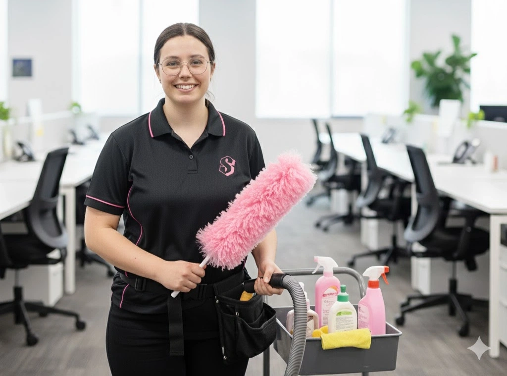 Professional cleaning service in action